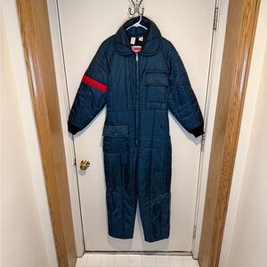 JCPenney Navy Ski Jumpsuit with Red Stripe